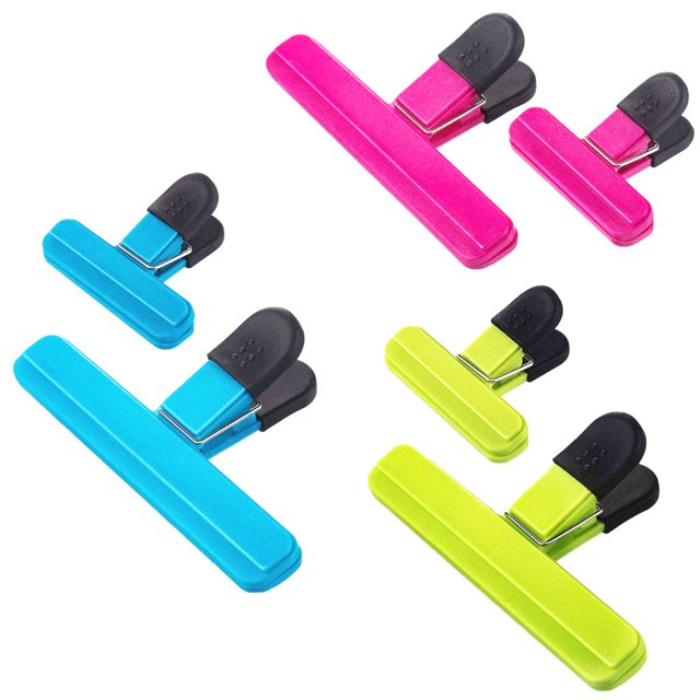 6pcs Bag Clips Plastic Food Clamps Plastic bag clips; Antislip Food Preservation Sackholders foe Home Office