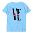 thumbnail image 2 of Chandails à Col Rond pour Couples Assortis, Imprimé de Lettres de la Saint-Valentin, Mode, Confortable, Coupe Ample, T-Shirt Décontracté Léger, Tunique, Haut Confortable et Doux, T-Shirt de Base pour Lui et Elle, Vêtements de Vacances, Bleu Pâle, S, 2 of 6