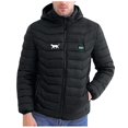 thumbnail image 2 of Yusimy Men's Small Print 4-Zone Heating USB Charging Parka Hooded Long Sleeve Functional Style, 2 of 7