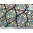 thumbnail image 3 of Soimoi Cotton Poplin Fabric Floral & Ogee Damask Decor Fabric Printed Yard 56 Inch Wide, 3 of 3