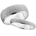 thumbnail image 1 of Ensemble d'Alliances Assorties Martelées en Or Blanc pour Lui et Elle, 1 of 1