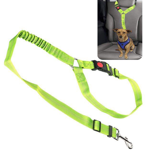 Pet Belt, Pet Adjustable Headrest Belt with Strong Rotatable Snap Buckle Practical Dog Nylon Reflective Safety Seatbelt Strap with Lockable Buckle for Car