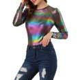 thumbnail image 4 of INSPIRE CHIC Haut pour Femme à Manches Longues Scintillant Pailleté Brillant Métallisé Hauts S Multicolore, 4 of 7