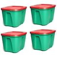 thumbnail image 2 of HOMZ Contenant de Rangement en Plastique Robuste de 18 Gallons, Vert/rouge (Lot de 4), 2 of 11