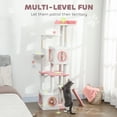 thumbnail image 4 of PawHut 65 Inch Cat Tree, Multi-Level Cat Tower with Condos, Perch, White, 4 of 10