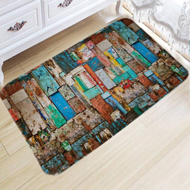 CNKOO 3D Print Thick Flannel Mat Non-slip Kitchen Door Floor Pads Bath Area Rug Carpet