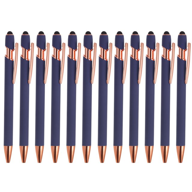 Unique Bargains Stylus Ballpoint Pens, Medium Point, 1.0mm, Black Ink, 12 Pack