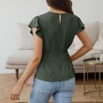 thumbnail image 4 of Zpanxa Women's Chiffon Blouse with Flutter Ruffle Sleeves and Fitted Waist, Solid Color Top, 4 of 4
