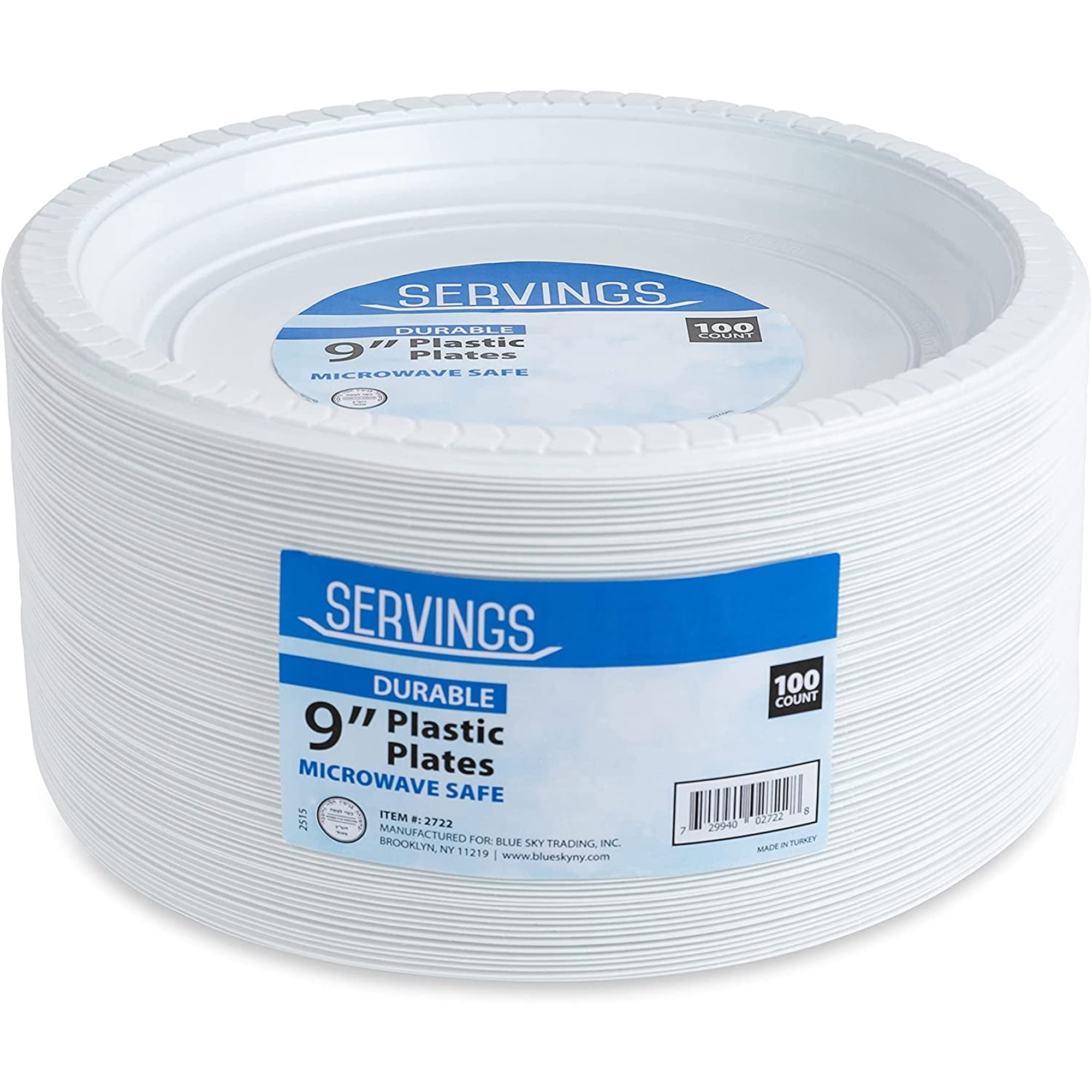 Party Bargains 9-Inch Plastic Party Plates, White, 100 Pieces White 9"
