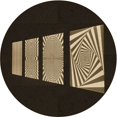 thumbnail image 1 of Ahgly Company Tapis d'Intérieur Ronds Transitionnels Bruns Lavables à la Machine, 8 Pieds Rond, 1 of 7