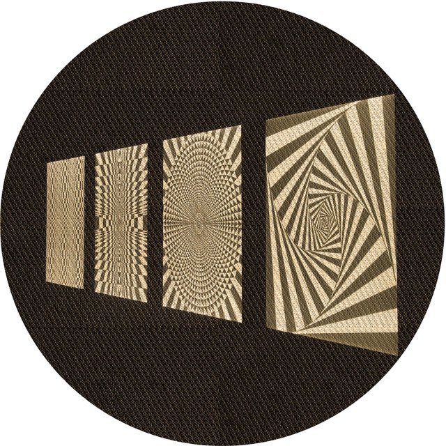 Ahgly Company Tapis d'Intérieur Ronds Transitionnels Bruns Lavables à la Machine, 8 Pieds Rond