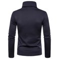 thumbnail image 4 of Men Casual Solid Turtleneck Long Sleeve Blouse Pullover Base Shirt Blouse, 4 of 9