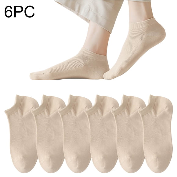 Miqool 6 Pairs Ankle Socks for Women, Cushioned Low Cut No Show Socks Lightweight Breathable Athletic Running Casual Non Slip Soft Thin Cotton Socks