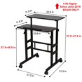 thumbnail image 4 of SDADI 2 Pouces Tapis Roues Mobile Bureau Debout Bureau Debout Hauteur Réglable Bureau de Bureau à Domicile avec Poste Debout et Assise 2 Modes 3.0 Edition, Noir S001BFBT, 4 of 5