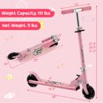 thumbnail image 2 of Gymax Trottinette Pliable Réglable en Hauteur pour Enfants avec Frein Arrière et 2 Roues Clignotantes Rose, 2 of 9