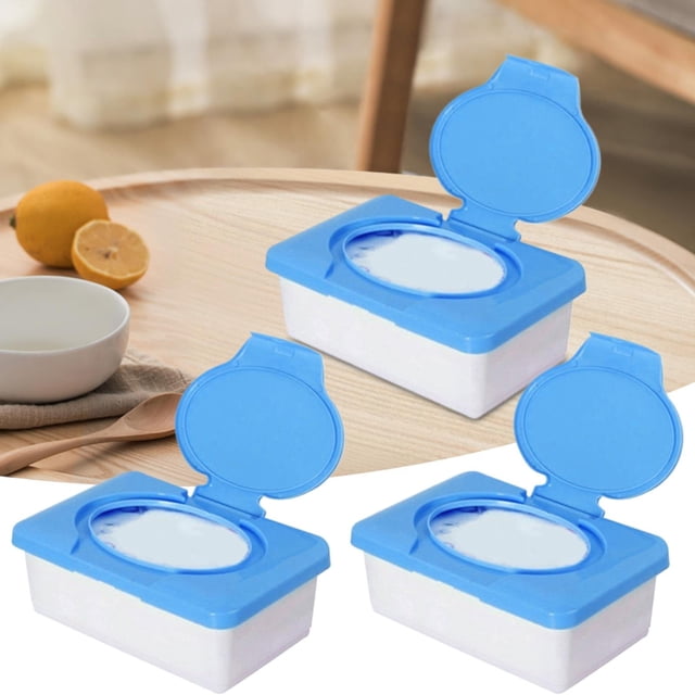 Distributeur de Lingettes Rechargeables avec Couvercle à Boucle, Lot de 2, Contenant en Plastique, Conception d'Étanchéité Antidérapante pour Adultes