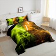 thumbnail image 4 of Erosebridal Neon Lightsaber Bedding King Comforter Set, Yellow Orange Geometry Down Comforter, Lightning Decor, Breathable, 4 of 8