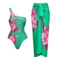 thumbnail image 2 of Maillot de Bain une Pièce pour Femmes avec Jupe de Plage, Paréo, Imprimé Floral Rétro, Ensemble Bikini Deux Pièces, 2 of 5