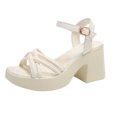 thumbnail image 2 of Pisexur Women Shoes Summer Solid Color One-line Strappy Beach Sandals on Clearance, 2 of 7