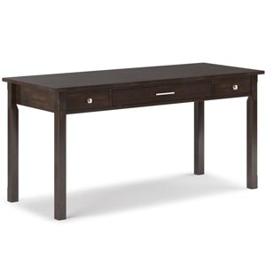 Allora 60" Bureau d'ordinateur en bois massif contemporain en brun tabac