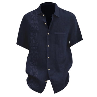 Ketyyh-chn99 Mens Casual Dress Shirt Fashion Men's Floral Shirts Button Down Tropical Holiday Beach Shirts Light Blue,3XL