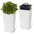 thumbnail image 2 of Edtara Large Rattan Flower Pots, 22.4" Planters With Trays, Wheels, and Water Level Monitor for Indoor and Outdoor Decor, 2 of 7
