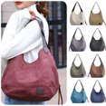 thumbnail image 2 of Women Canvas Shoulder Bag Handbag Multi-pockets Vintage Totes Hobo Bags, 2 of 7