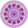 thumbnail image 1 of Ahgly Tapis Rond Lavable en Machine Intérieur Transitionnel Fleur Rose, 4 Pieds Rond, 1 of 7