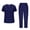 #01Navy Scrubs for Women Set, variant on yoeyez Scrub Jumpsuit for Woman Nurses,Womens Modern V Neck Scrub Top andjogger Pant With Multi Pocket for Nurse Workwear Navy