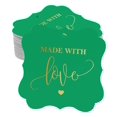thumbnail image 1 of Inkdotpot Pack Of 100 Made With Love Wedding Paper Tags DIY Craft Bracket Shape Real Gold Foil Hang Tags, 1 of 7