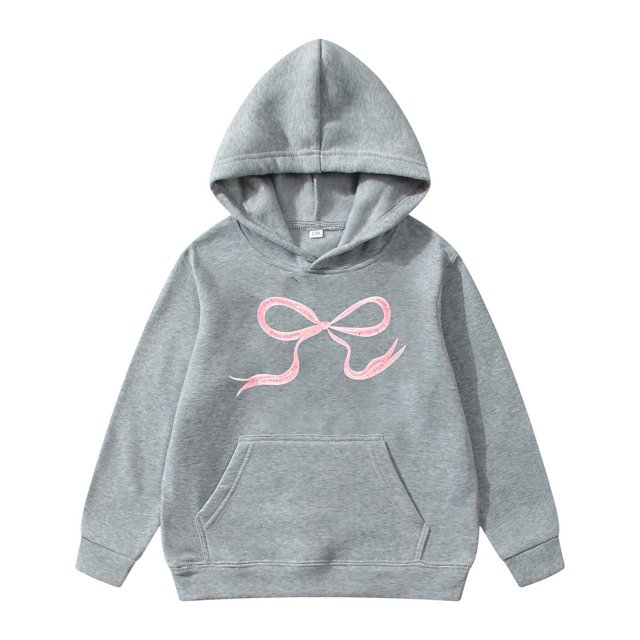 Children's Long Sleeved Hoodie With Printed Bow Tie