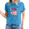 thumbnail image 2 of Pisexur T-shirt de la Saint-Valentin pour Femmes, Imprimé Amour, Manches Courtes, Col Rond, 2 of 5
