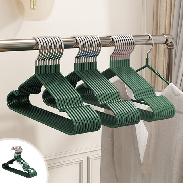Cintres Enduits de Plastique, Supports Suspendus Antidérapants, Cintres Robustes pour Garde-Robe, Lot de 10
