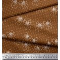 thumbnail image 2 of Soimoi Brown Rayon Crepe Fabric Bow & Dots Printed Craft Fabric by the Yard 46 Inch Wide, 2 of 5