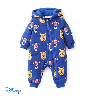 Disney Winnie Baby Girl Footed Pajamas Zip Up Sleepwear Warm One Piece Outfit Sizes 0-18M