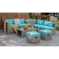 thumbnail image 1 of Costway Ensemble de Mobilier de Terrasse en Rotin 8 Pcs Housse de Rangement Imperméable Turquoise, 1 of 10