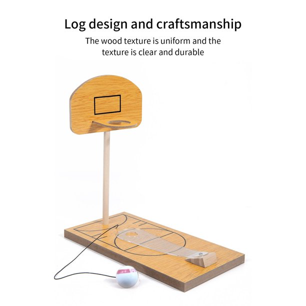 Abaodam Mini Jeu De Basket En Bois Pour Bureau – Développe Coordination Œil-Main Et Motricité Fine – Dès 3 Ans
