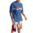 thumbnail image 2 of Weiqiqre Men's Graphic Short Sleeve Tee and Drawstring Waist Track Shorts Set Casual 2 Piece Outfit, 2 of 5