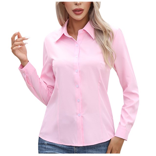 Birdeem T-Shirt Uni pour Femme à Manches Longues Blouse à Col en V Hauts Décontractés