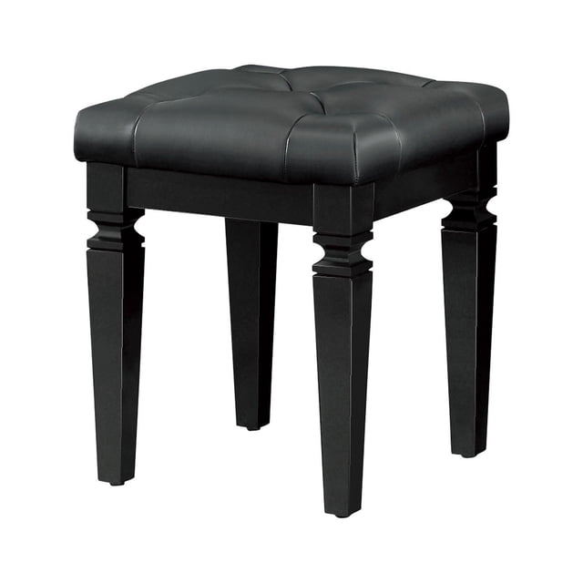 Topline Home Furnishings Black Vanity Stool