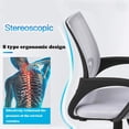 thumbnail image 2 of BestOffice Ergonomic Mesh Office Chair, Mid-Back Executive Task Chair with Lumbar Support, Armrests, Rolling Swivel & Adjustable Height, White, 2 of 7