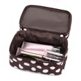 thumbnail image 2 of Travel Cosmetic Makeup Bag Organizer Double Layer Dot Pattern Toiletry Bag Case Pouch With Mirror For Woman, 2 of 7
