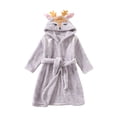 thumbnail image 1 of Kids Hooded Bathrobe, Toddler Robe with Belt for Boys and Girls, Soft Flannel Fleece Robe, Long Sleeve Bath Robe with Pockets for Children, 1 of 3