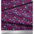 thumbnail image 2 of Soimoi Poly Georgette Fabric Star,Planet & Alien Cartoon Print Sewing Fabric Yard 42 Inch Wide, 2 of 3