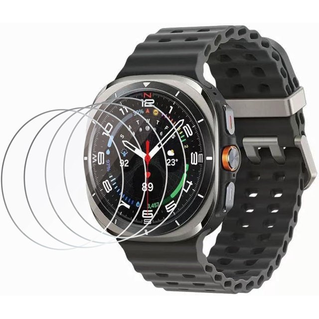 4-Pack for 2024/2025 Samsung Galaxy Watch Ultra 47mm Tempered Glass Screen Protector Compatible with Galaxy Watch Ultra 47mm Bubble-Free 9H Hardness Protective Film