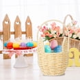 thumbnail image 2 of Lksixu Easter Baskets for Kids, Small Rattan Woven Easter Bunny Basket with Handle, Portable Lightweight Easter Eggs Hunting Basket Rustic Farmhouse Decorative Flower Basket Spring Decor for Home, 2 of 9