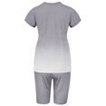 thumbnail image 4 of Innerwin Sweatsuits Solid Color Women Jogger Set Running Short Sleeve Loose Two Piece Outfit Gray L, 4 of 5