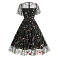 thumbnail image 4 of Robe d'Été pour Femmes 2024 Mode Grande Taille Robe de Soirée Brodée Manches Courtes Col Ras du Cou Robe Rabais de 50 % Liquidation!, 4 of 6