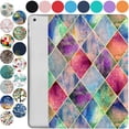 thumbnail image 1 of iPad Mini 7.9 Inch 5 Gen [ Mini 5th Generation 2019 ] A2133 A2124 A2126 MUXH2LL/A MUXF2LL/A MUXG2LL/A Trifold Printed Slim Adjustable Stand Feature Case with TPU Heat Dissipation Back - Diamond Grid, 1 of 6