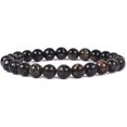 thumbnail image 1 of Bracelet Extensible Unisexe en Perles Rondes de 8 mm avec Pierre Précieuse de Jaspe Fleur de Prunier Naturel, 1 of 2